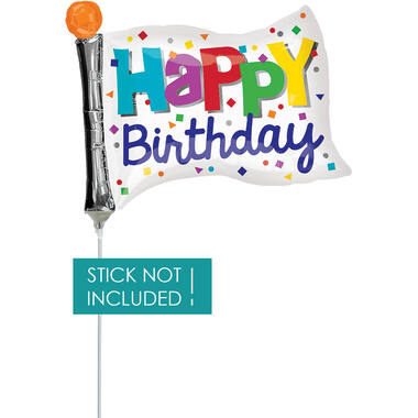 Foil Balloon – Mini Shape – Flag – “Happy Birthday” – 25 x 20 cm