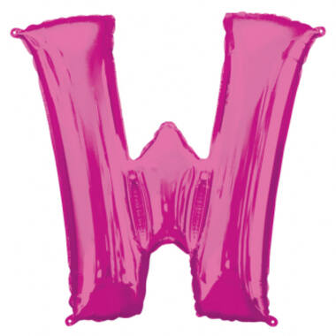 SuperShape Letter W Pink Foil Ballo