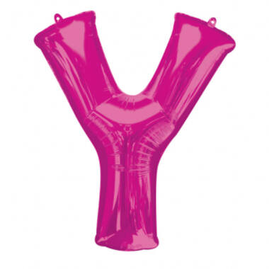 SuperShape Letter Y Pink Foil Ballo