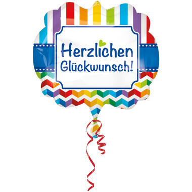 Foil Balloon - Shape - "Herzlichen Glückwunsch!" - 63 x 55 cm