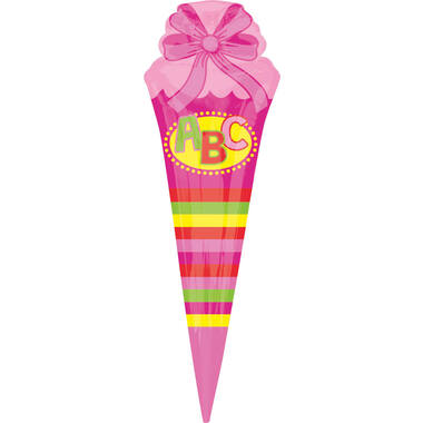 Foil Balloon - Shape - School Cone - "ABC" - 25 x 76 cm