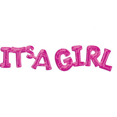 Shape Phrase It's a Girl Pink