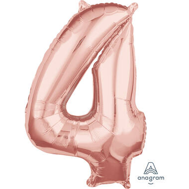 Foil Balloon - Number - 4 - Rose Gold - 43 x 66 cm