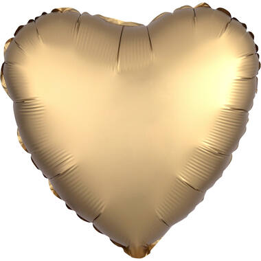 Foil Balloon - Heart Shape - Luxury Satin Gold - 45 cm