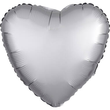 Foil Balloon - Shape - Heart - Satin Luxe Platinum - 45 cm