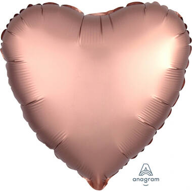 Foil Balloon - Shape - Heart - Satin Luxe Rose Copper - 45 cm