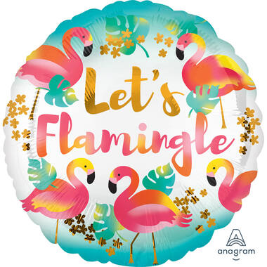 Foil Balloon - "Let's Flamingle" - 45 cm