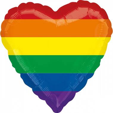 Foil balloon - Shape - Heart - Rainbow Fun - 45 cm