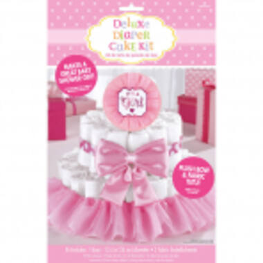 Diaper Cake Decoration Kit Girl 4 Parts 34 cm
