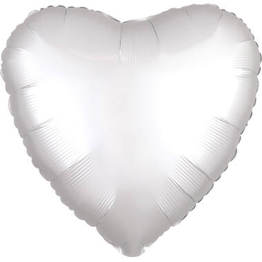 Foil Balloon - Shape - Heart - Satin Luxe White Satin - 45 cm