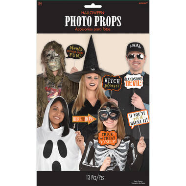 Photo Booth Kit Halloween Words Paper / Plastic 13 Pieces 35.5 x 21.5 cm