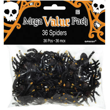 36 Spiders Plastic 5 x 4 cm