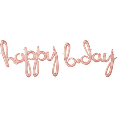 Foil Balloons - Shape - Letters "happy b*day" - Rose Gold