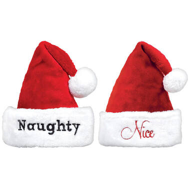 2 Hats Naughty & Nice Adult One Size