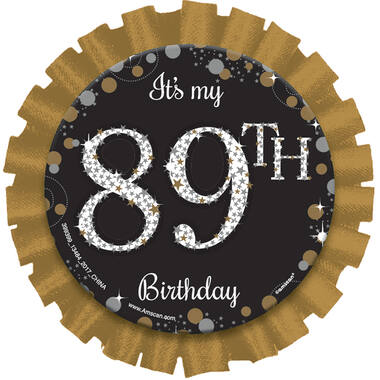 Button Sparkling Celebrations - Gold Personalizable Fabric / Paper 7.6 cm