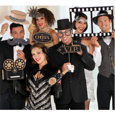 Photo Booth Kit Glitz & Glam Paper / Plastic 12 Pieces 49.5 x 35.5 cm