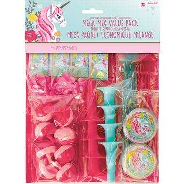 Favour Pack Magical Unicorn Plastic / Paper 48 Pieces