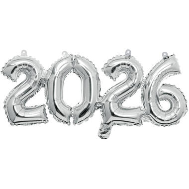 Block Phrase 2026 Silver Foil Balloon Packaged 60 x 22 cm