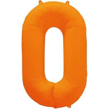 Follieballon cijfer neon oranje