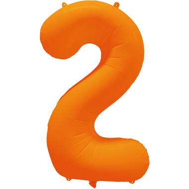 Follieballon cijfer neon oranje