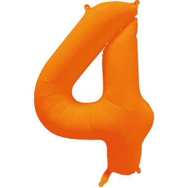 Follieballon cijfer neon oranje