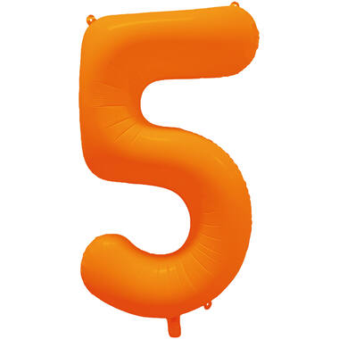 Follieballon cijfer neon oranje