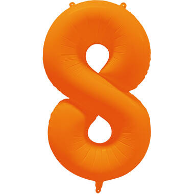 Follieballon cijfer neon oranje