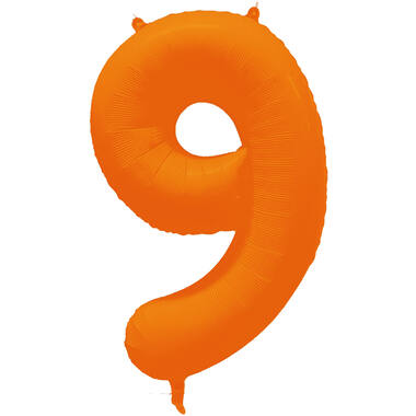 Follieballon cijfer neon oranje