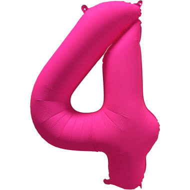 Folieballon cijfer neon roze