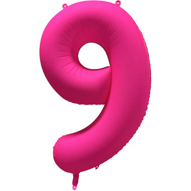 Folieballon cijfer neon roze
