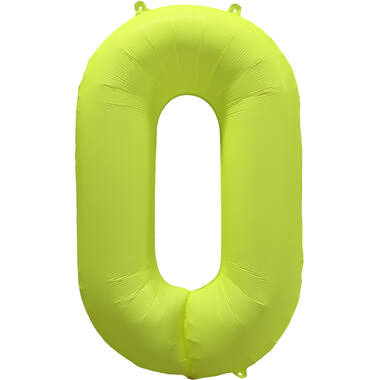 Folieballon cijfer neon geel
