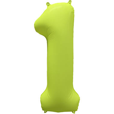 Folieballon cijfer neon geel