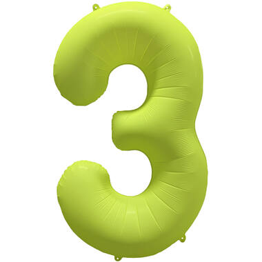 Folieballon cijfer neon geel