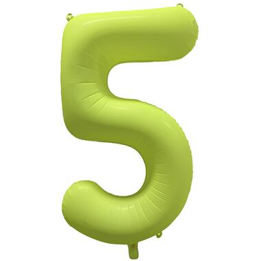 Folieballon cijfer neon geel