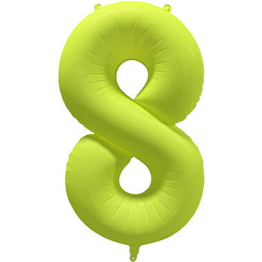 Folieballon cijfer neon geel