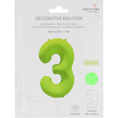Folieballon cijfer neon groen