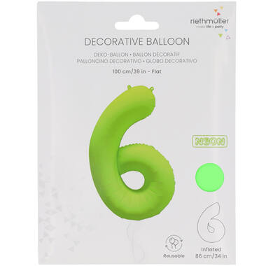 Folieballon cijfer neon groen