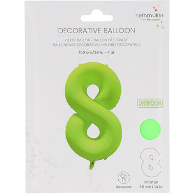 Folieballon cijfer neon groen