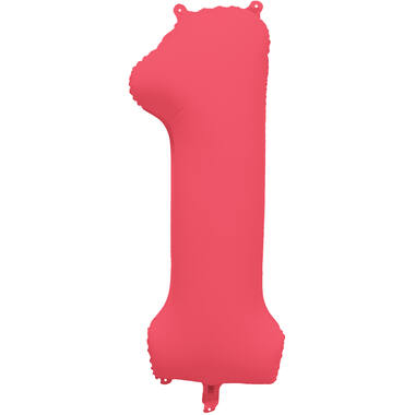 Folieballon cijfer neon rood