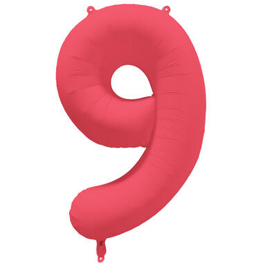 Folieballon cijfer neon rood