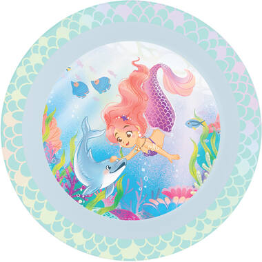 4 Plates Magical Ocean Plastic Reusable 21,2 cm