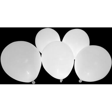 5 Latex Balloons LED White 27.5 cm / 11"
