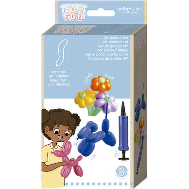 15 latex modelling balloons 135 cm, incl. air pump