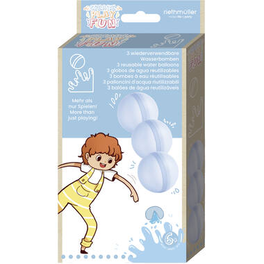 3 water balloons 5 cm reusable blue