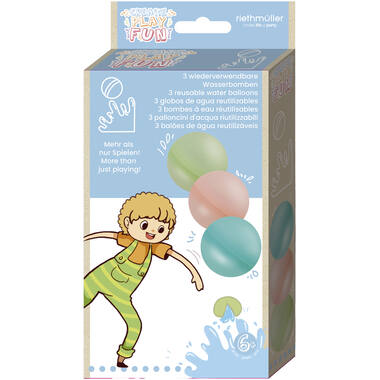 3 water balloons 5 cm reusable various colours