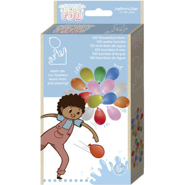 100 water balloons, different colours