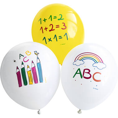 6 Latex Balloons School Start 27,5 cm/ 11"