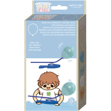 Boat with balloon propulsion, incl. 4 latex balloons 23 cm