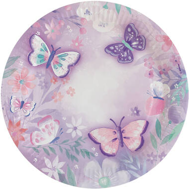 8 Plates Flutter Garden Round Paper 23 cm