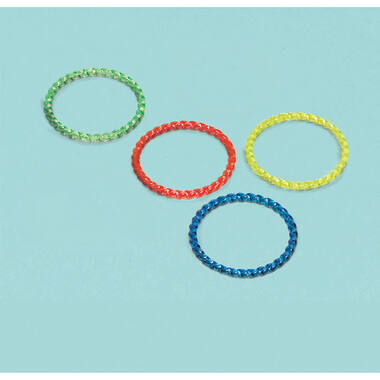 4 Bracelets Glitter Plastic Assorted 6.2 x 6.2 cm